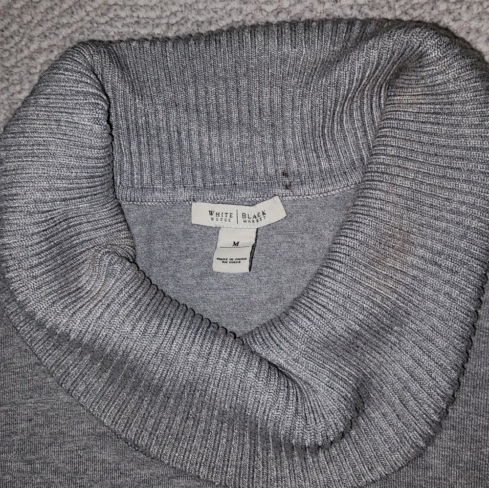 White House Black Market Classy Grey Cowl TurtleNeck Sweater - Picture 10 of 14